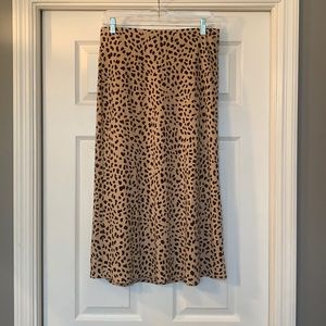 Leopard print midi skirt